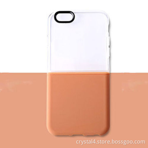 Shock-resistant dual color hybrid phone case with transparent window